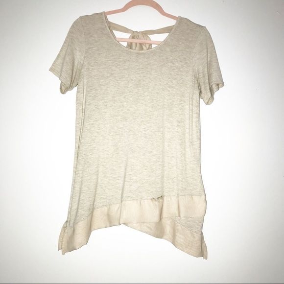 Pebble and Stone Cream Pointed Hem Blouse Small S - Picture 2 of 11